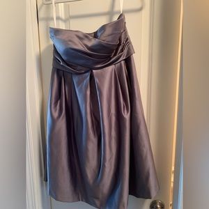 size 8 gray strapless knee length